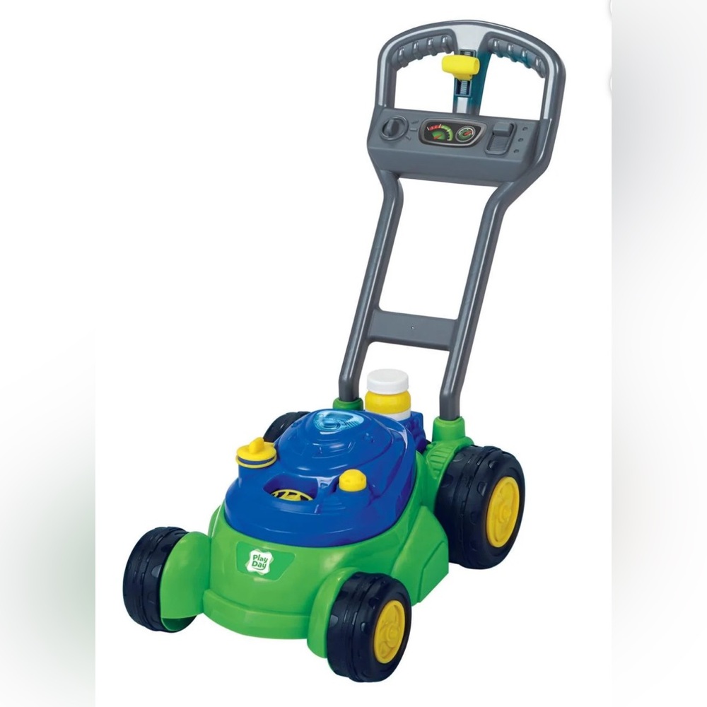 Play Day Push N Bubble Mower Toy with 4oz Solution - No Batteries Required